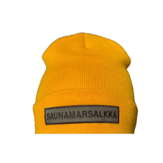 Keltainen pipo Saunamarsalkka yellow beanie