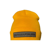 Keltainen pipo Saunamarsalkka yellow beanie