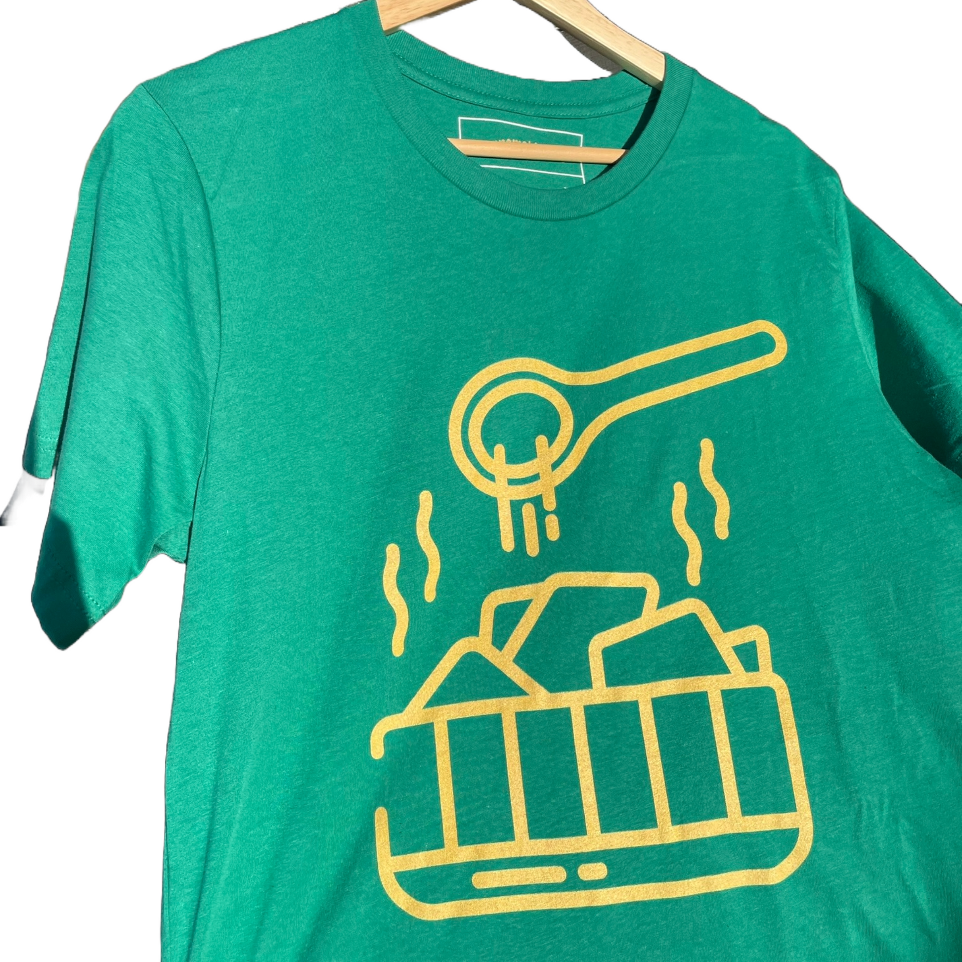 T-paita vihreä sauna kauha ja kivet live